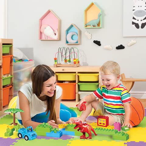 Toyvelt Dinosaur Blocks Toy 72 Piece Jurassic Era, Children'S Dinosaur Blocks, Dinosaur Blocks For Kids 3-5, Dino Building Block
