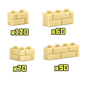 Wsryltch Classic Wall Bricks Bulk Accessories: 340 Pcs Masonry Profile Building Block Parts And Pieces Sets(Light Gray)