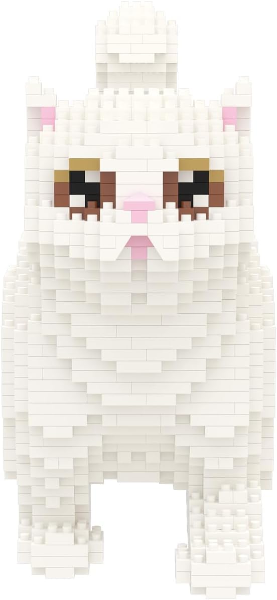 Larcele Cat Micro Building Blocks Animal Set, Diy Mini 3D Building Toy Bricks Kit,1196 Pieces Kljm-05 (Persian Cat)