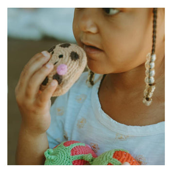 Pebble 200-194 Fair Trade Friendly Chocolate Chip Cookie Rattle, 3 Inch-Length