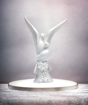 Atd 5.25 Inch Rose Flower With Dove Design Decorative Figurine
