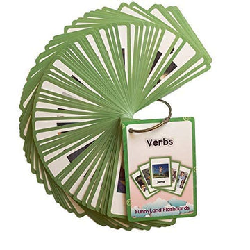 Richardy 66Pcs/Set Verbs Kids Gifts English Flash Cards Pocket Card Educational Learning Baby Toys For Children Pre-Kindergarten