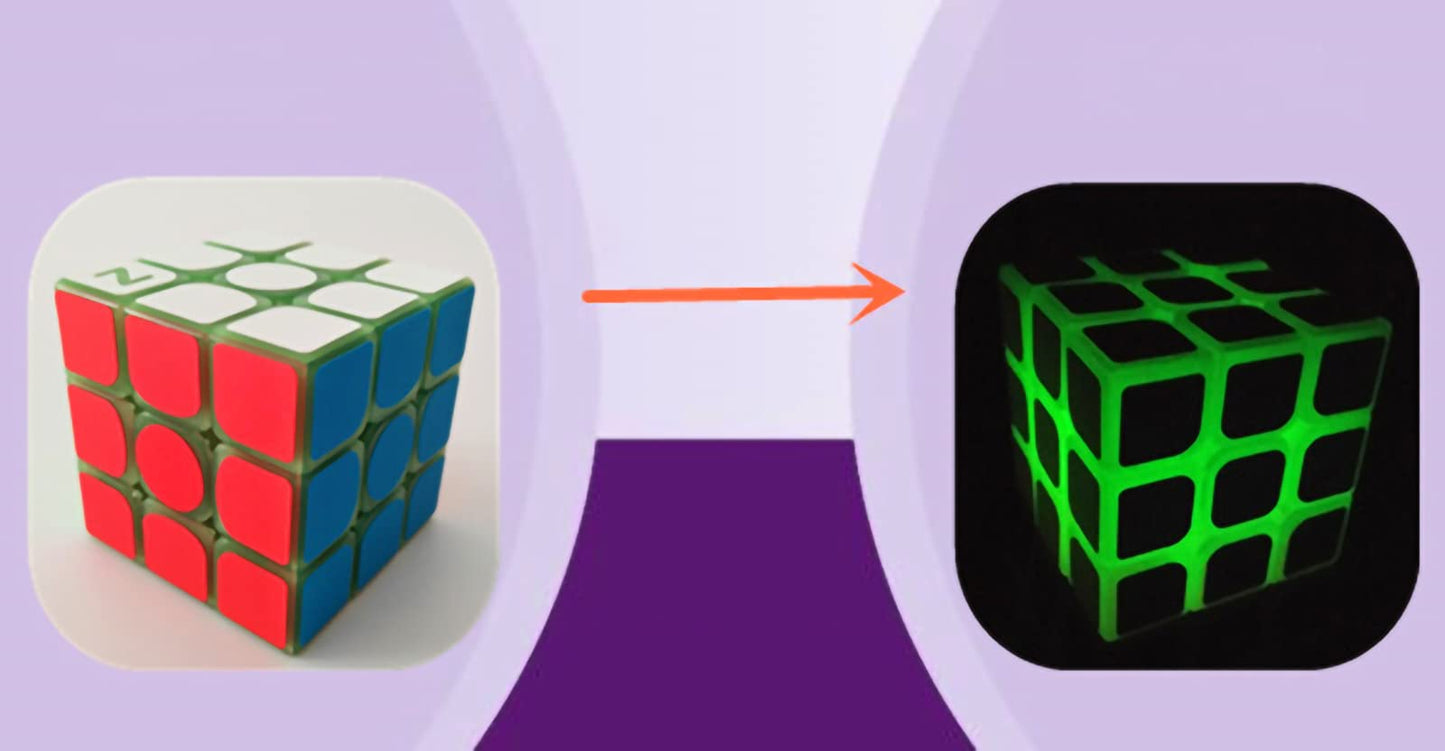 AMAZA 3x3 Fluorescent Speed Cube Green Luminous Plastic Puzzle 1 Set 1 Piece 1 Count mature-themed