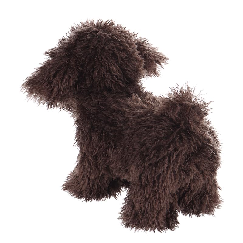 Apricot Lamb Toys Plush Dark Coffee Poodle Dog Puppy Stuffed Animal Soft Cuddly Perfect For Child 8.3 Inches