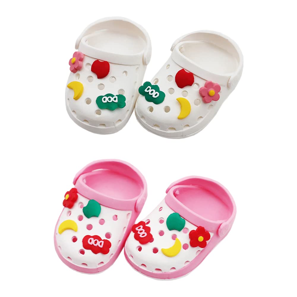 niannyyhouse 20cm Plush Doll Hole Shoes Length 5.5cm 8in Doll Slippers Beach Shoes Dress Up (a-1)