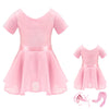 BARWA 18 inch Doll Me Doll Matching Outfits - 4 PCS Ballet Ballerina Costumes for Girls and 18 inch Dolls, Cotton/Spandex/Chiffon