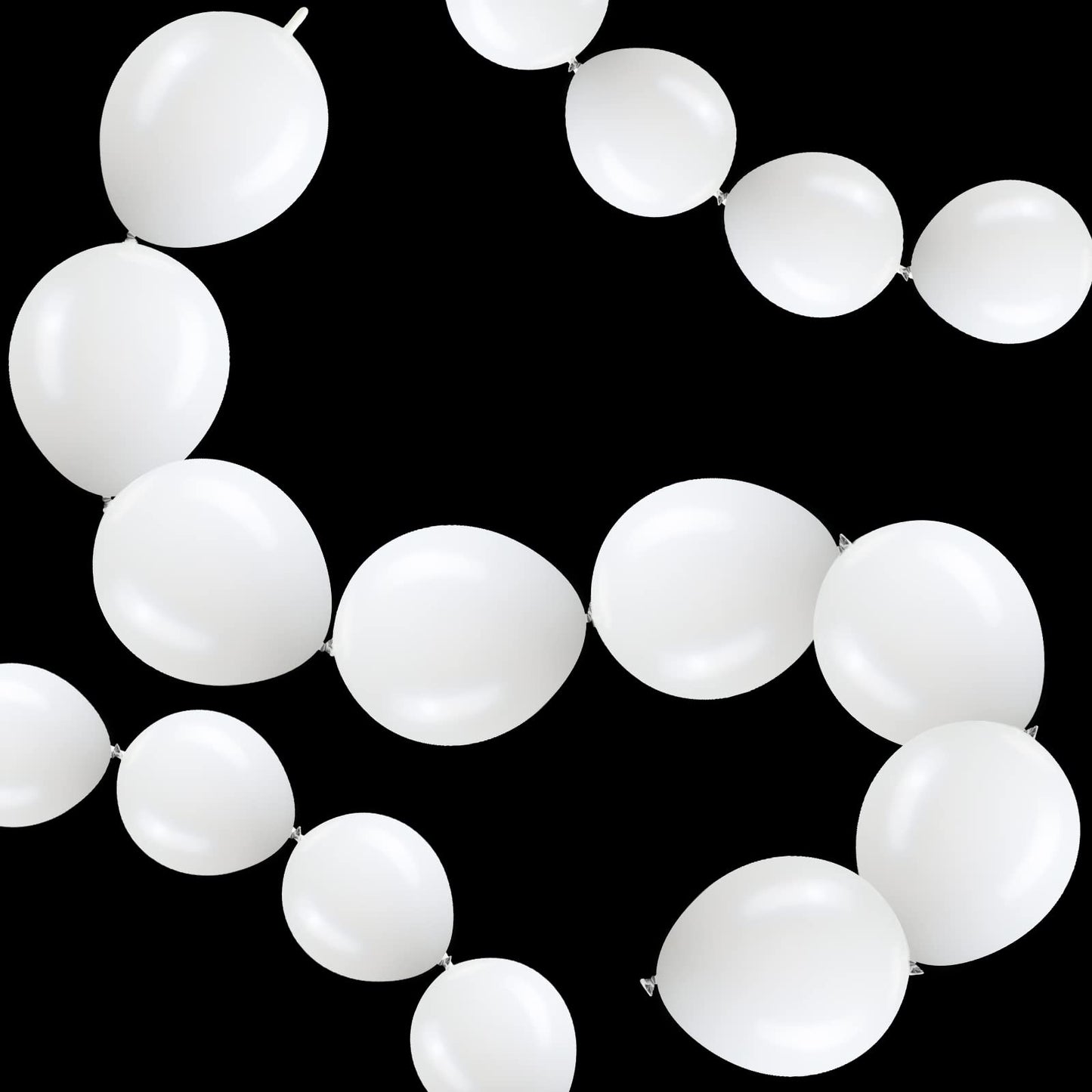 Meanplan 100 Pcs Link Balloon Linking Balloon Latex Linkable Balloons Connected Wedding Party Decoration(White,12 Inch)