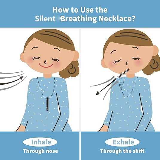 Xeyai Stainless Steel Anxiety Breathe Necklace, Anxiety Relief Items,Mindful Breathing Breathless Necklace For Anxiety, Stress,