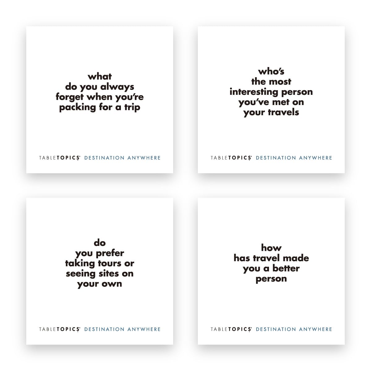Tabletopics Destination Anywhere - 135 Conversation Cards About Travel & Vacations, Bond Over Similar Experiences & Dream Up Ideas For New Journeys