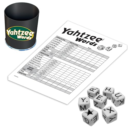 Winning Moves Yahtzee Words - Family Word Game for 2+ Players, Ages 8+, Green, Model 1252, Paper Material
