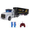 Rc Semi Truck Toy For Kids - 1:32 Remote Control Carrier Van Transport Car, 17.3'' Freight Container Truck With 2 Batteries, Sem