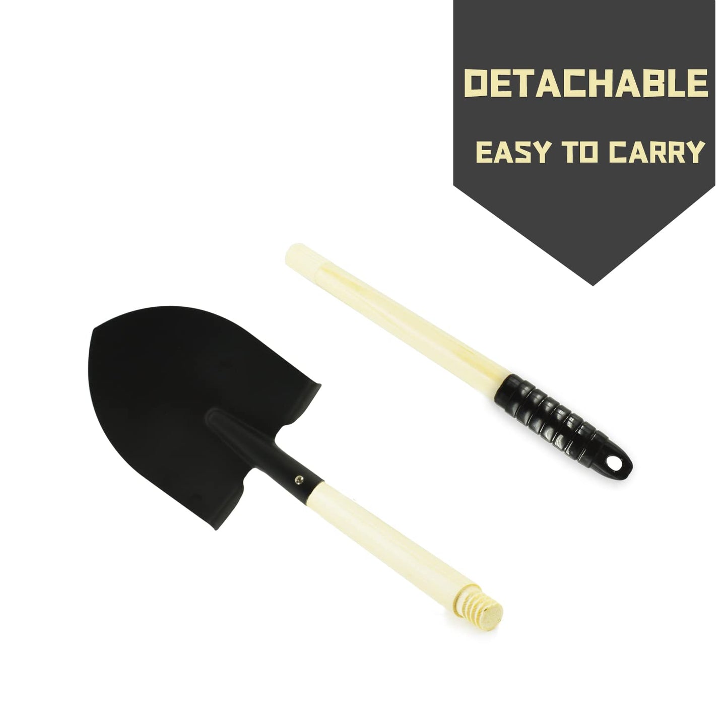 Cheerbank 7Pcs Kids Gardening Tools, Long Shovel, Rake For Leaves, Spade, Hoe, Steel Heads & Real Wood Handle, Yard Tools For Ch