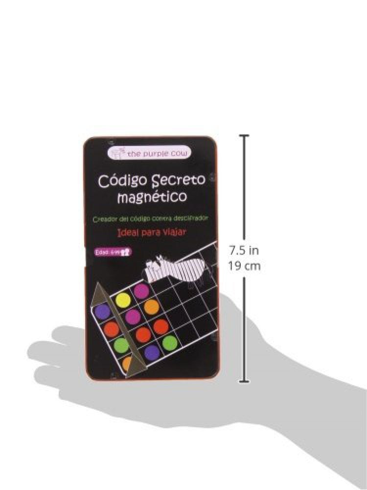 The Purple Cow Magnetic Secret Code Board Game - Travel Size, Medium, Tin, Ideal for Kids & Adults, Model 5522010