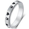 Amorartsky Spinner Ring For Anxiety Relief Fidget:Puppy Pet Lovers Paw Print Ring Anxiety Ring For Women, Titanium Stainless Ste