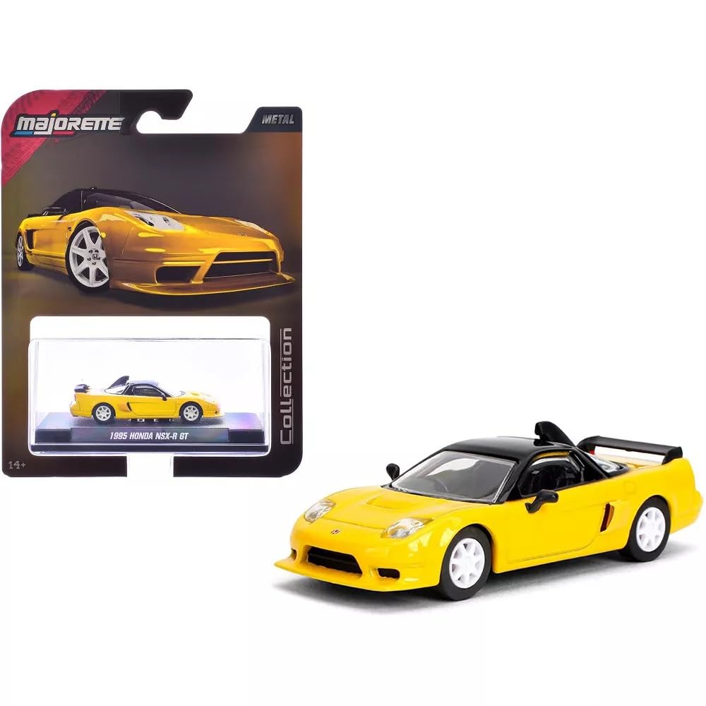 Jada Majorette Collection - 1995 Honda Nsx-R Gt 1:64 Die-Cast Model Car With Rubber Tires & Display Case, For Collectors & Adult