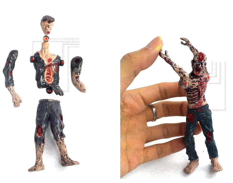 Powertrc Toy Zombie Action Figures With Movable And Detachable Joints | Mini Zombie Figurines | Great For Presents, Decoration, And Party Favors | Pack Of 6, 4 Inches Tall Zombies (12 Pcs)
