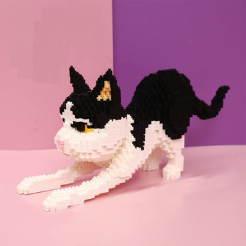 Uvini Micro Blocks Cat Building Set mature-themed Building Set Cat Model Toy for Women Teens or mature-themed 1390 Pieces
