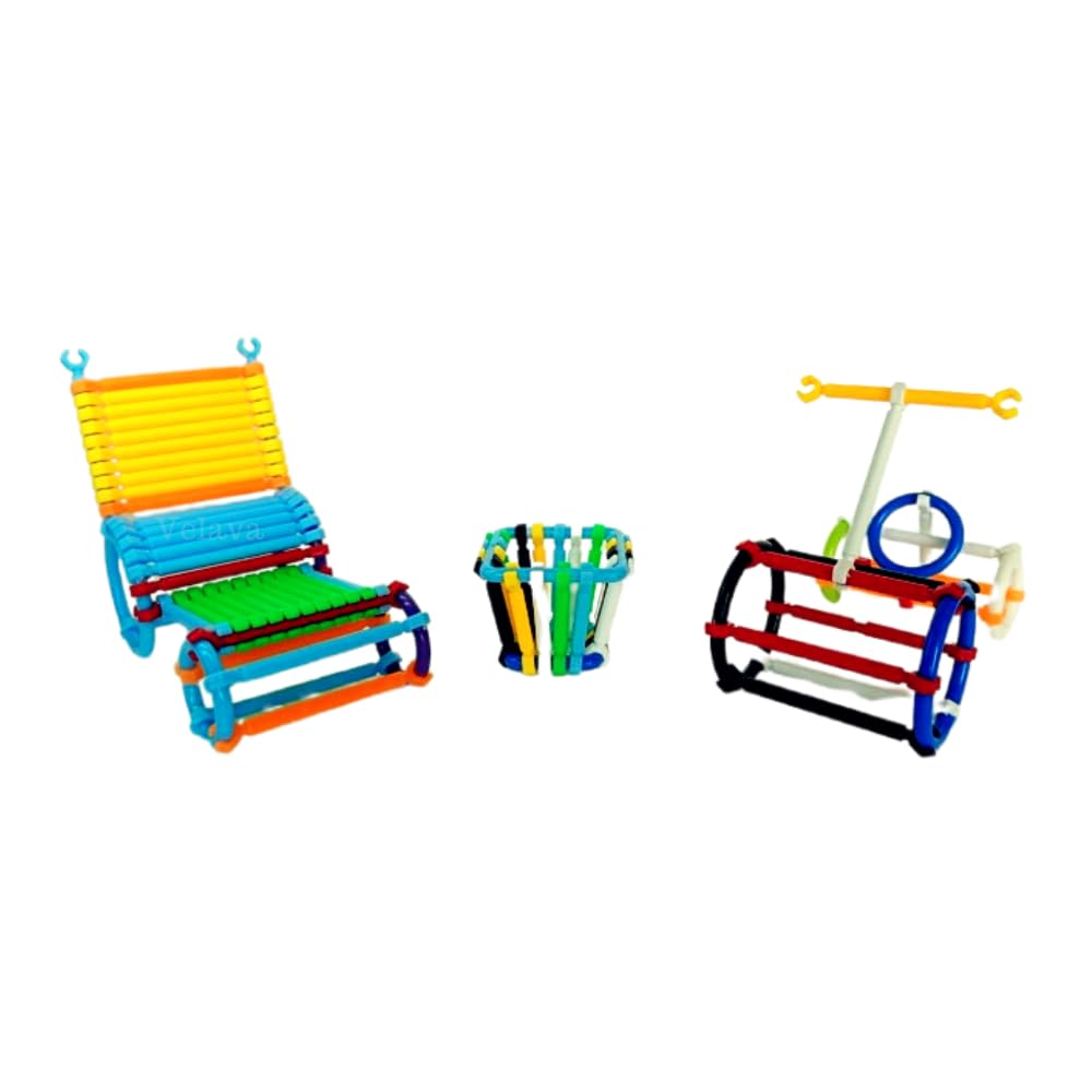 Velava Smart Stick Building Blocks Set for Kids, Educational STEM Construction Toy, Multicolour