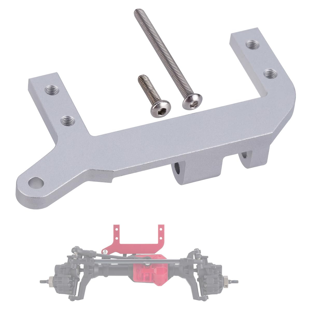 RC TRX4 Servo on Axle Mount,TRX4 SOA Mount 4-Link Suspension for 1/10 RC Crawler Car TRX-4 Aluminum Upgrade Parts (Silver)