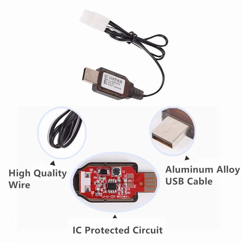 CBB 9.6V 2400mAh Ni-MH Battery Pack Rechargeable AA X Mode with Standard Tamiya Connector for HuanQi 781 728 RC 1:24 M1A2 Toy Ta