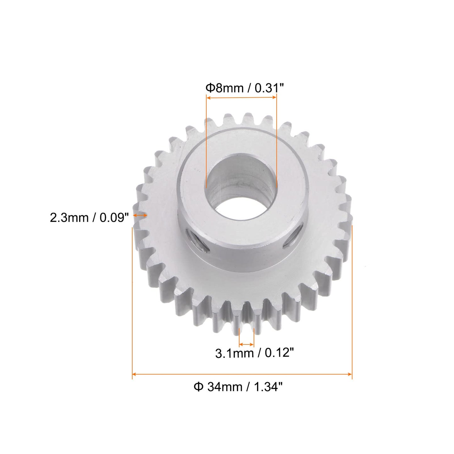 HARFINGTON Step Spur Gear 8mm Bore Gear 32T Mod 1 Aluminum Alloy Motor Gear for RC Car Replacement Parts Accessories Electric Gr