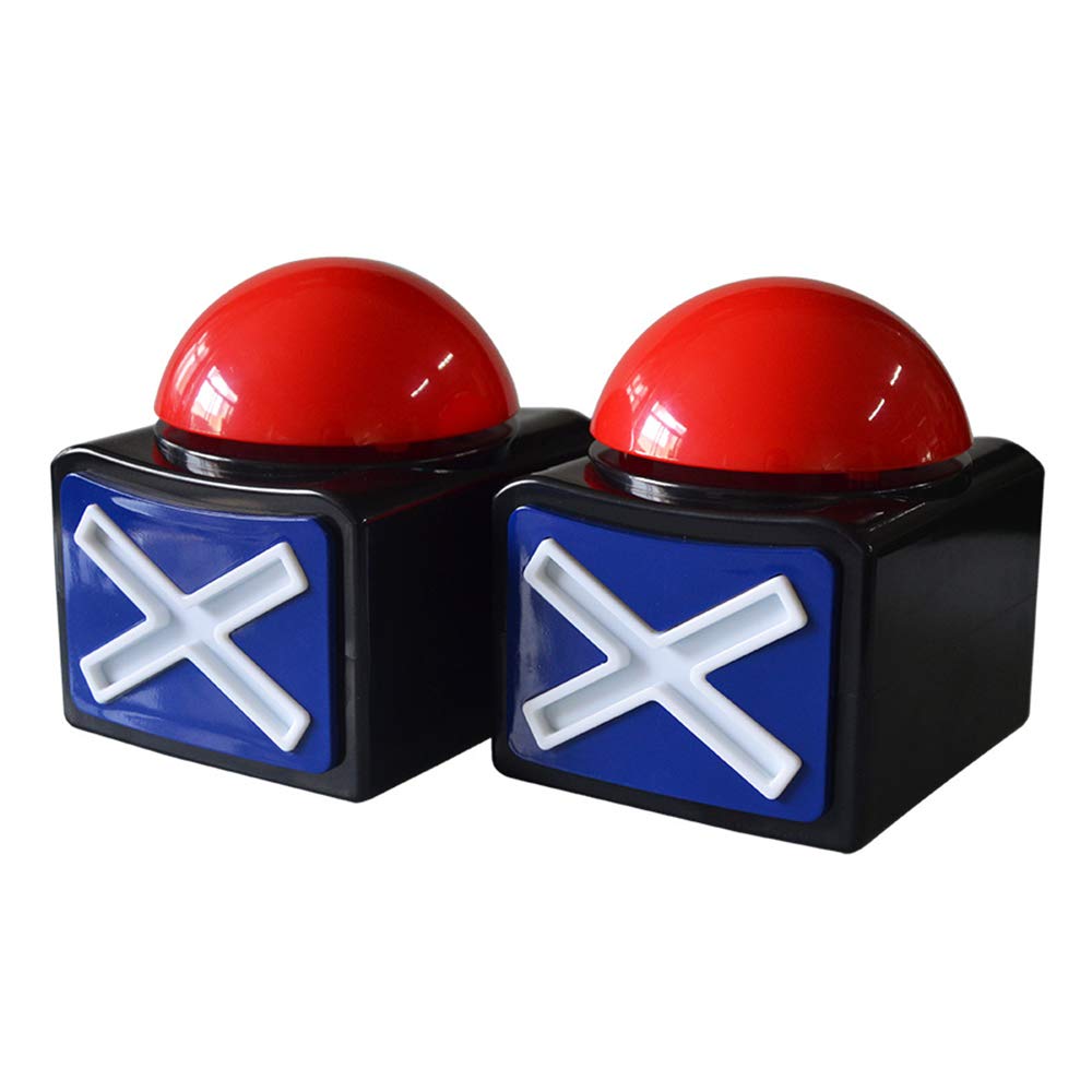 Doxishruky 2Pcs Game Buzzer, Answer Buzzers For Game Show With Light & Alarm Sound Game Show Button Box Party Contest Prop Toy, Trivia Quiz Got Talent Buzzer For Family Feud Game