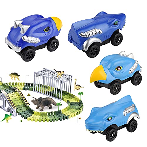 Tracks Cars Replacement only, Toy Cars for most Tracks Glow in the Dark, Racing Car Track Accessories with 3 Flashing LED Lights