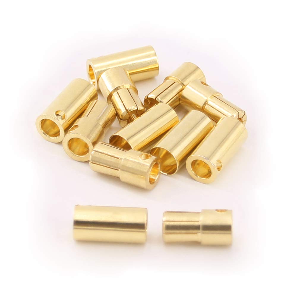 OliRC 6pairs 6.5mm Gold Plated Male and Female Bullet Banana Connectors Plugs for DIY RC Battery ESC Motor(C118-6)