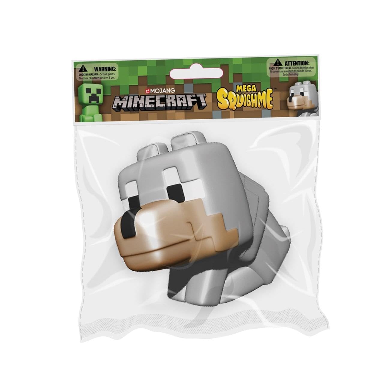 Just Toys Minecraft Mega Squishme Tamed Wolf, One Size, Grey, Jtmin-3588