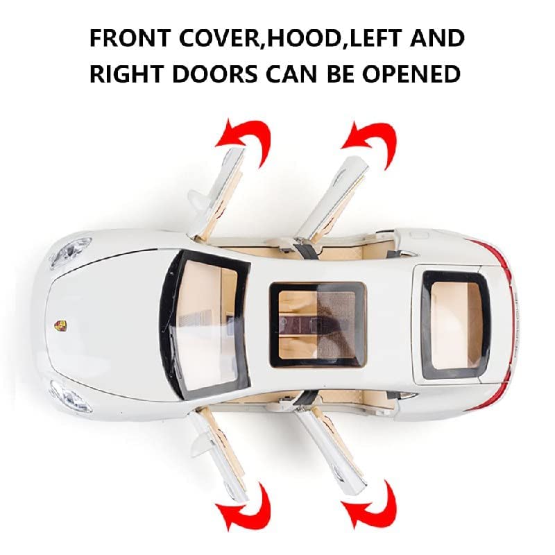 Adlon Car 4 Wheel Drive Metal Car Pull Back with Open Doors, Engine Cover, Tail with Front and Rear Light & Music Great Gift for