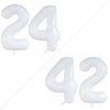 Goer Number 24 Balloons For 24Th Birthday Party Decorations,42 Inch Jumbo Foil Helium 42 Balloons For 42Nd Birthday Party Decoration (White)