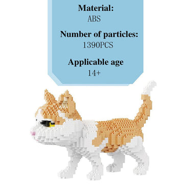 ISeeSee Mini Cat Building Blocks Pet Building Toy Bricks Micro Mini Blocks 3D Puzzle Building Blocks Set Toys Gifts for Kids or mature-themed (Cat Orange 1390PCS)