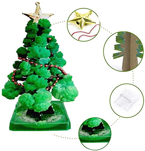 Geduochn Mini Christmas Tree Magic Growing, Paper Tree Diy Crystal Growing Kit/Ornaments Decoration Toy Novelty Xmas Gift Boys Girls Science Kits & Toys Learning Guide (2Pcs)