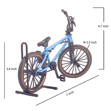 Ailejia Mini Diecast Finger Bike Extreme Sports Toy Bmx Finger Bicycle Toys Game Set For Kids And Adults, Metal Bike Model Collections Decoration Cool Boy Toy (Bmx Blue)