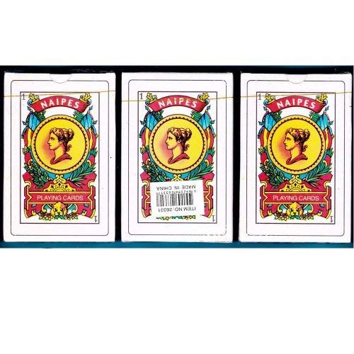 ATB Spanish Playing Cards - 3 Decks Baraja Española, 50 Cards, Cardstock, New, Sealed, White, Model 44384