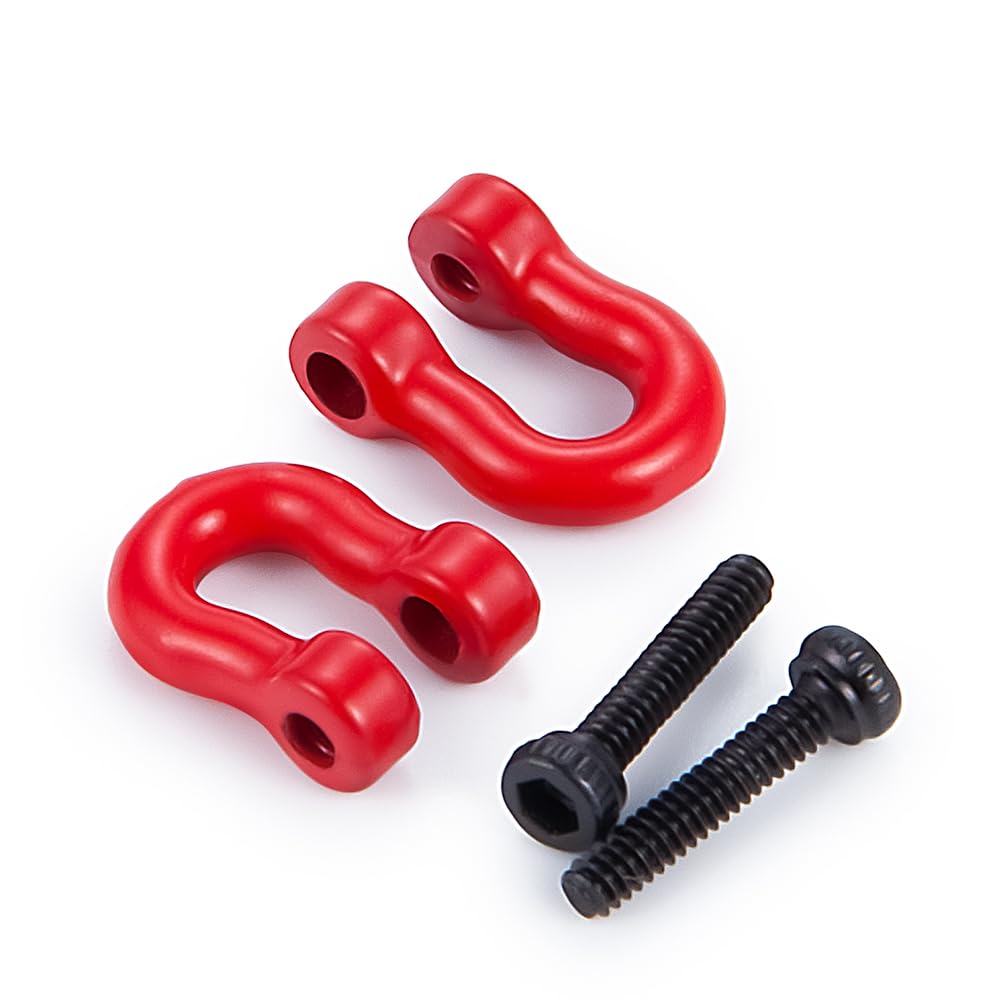 WEFEINO 2Pairs Aluminum Tow Hooks D-Ring Hitch Tow Shackles for TRX4M 1/18 Bronco Defender RC Crawler Car