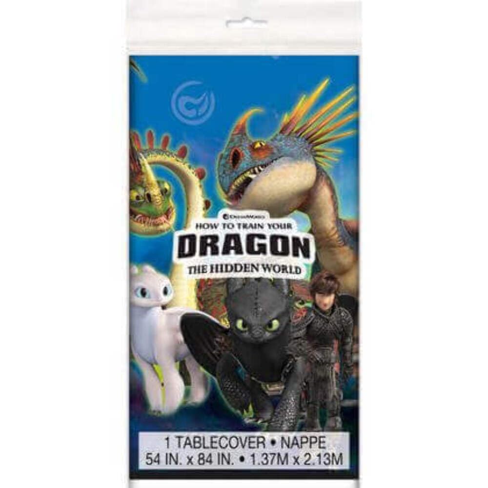 Unique How to Train Your Dragon: The Hidden World - Plastic Party Table Cover, 54 x 84, 1Ct, Multi Color, One Size (79173)