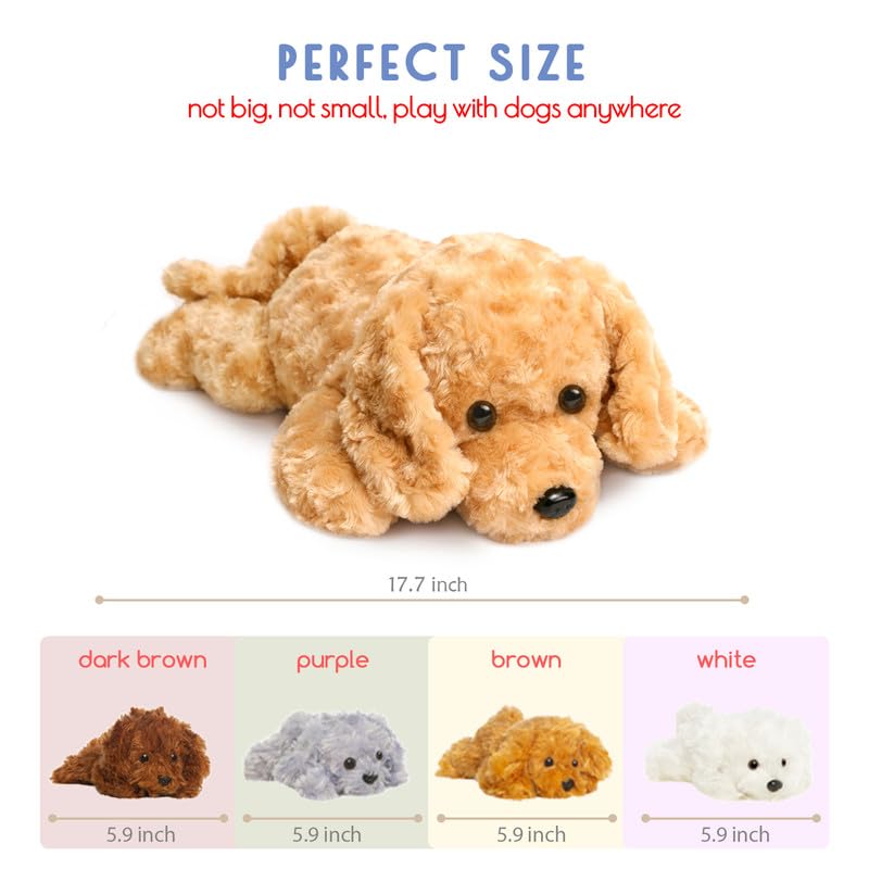 Vposyako 5-Piece Dog Stuffed Animals Set, Soft Brown Plush Toys for Girls, Includes Mommy Dog & 4 Babies, Great Gift for Ages 3-9