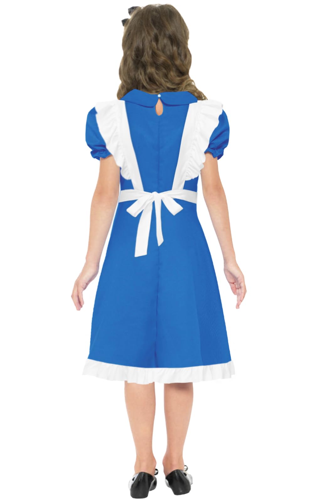 Girl Alice Dresses With White Apron Dress Halloween Blue Maid Princess Dresses 11-12 Years