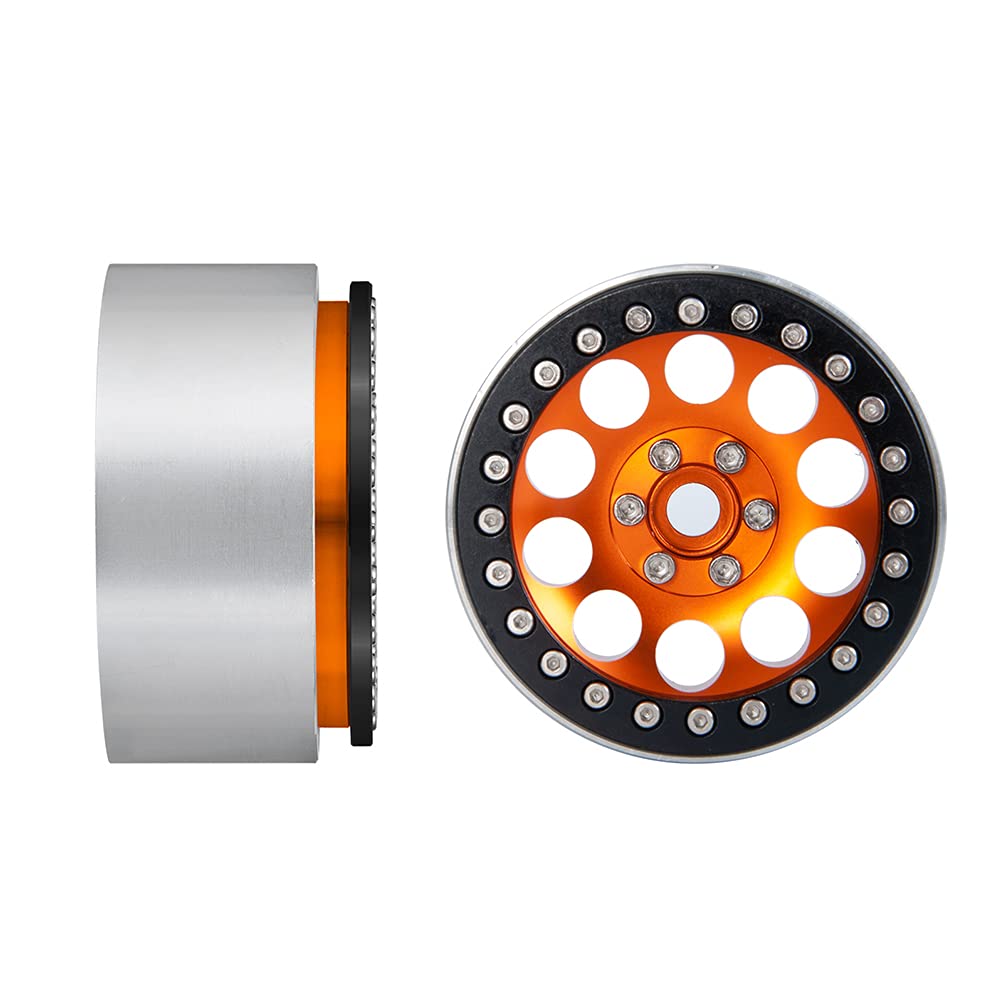 Benedict Harry 2.2 '' Beadlock CNC Wheels Rim 35mm for for 1/10 RC Axial SCX10 Wraith 90048 90018 RR10 TRX4 crawler car (Orange)