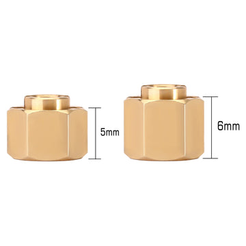 INJORA Brass Wheel Hex Hub 5mm(+1mm) and 6mm(+2mm) Extenders Adaptor Set for 1/18 RC Crawler Car TRX4M Upgrade Parts
