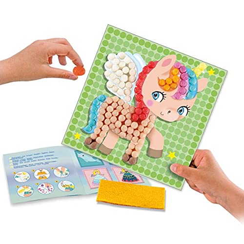 PlayMais Mosaic Dream Unicorn Creative Craft kit for Girls & Boys from 3 Years I 2300 PlayMais & 6 Mosaic templates with Unicorn
