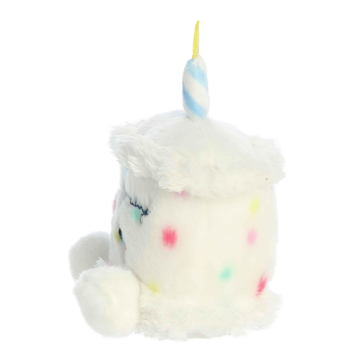 Aurora® Happy B'day Cake Stuffed Animal - Pocket-Sized 5" White Polyester Plush - Model 33902