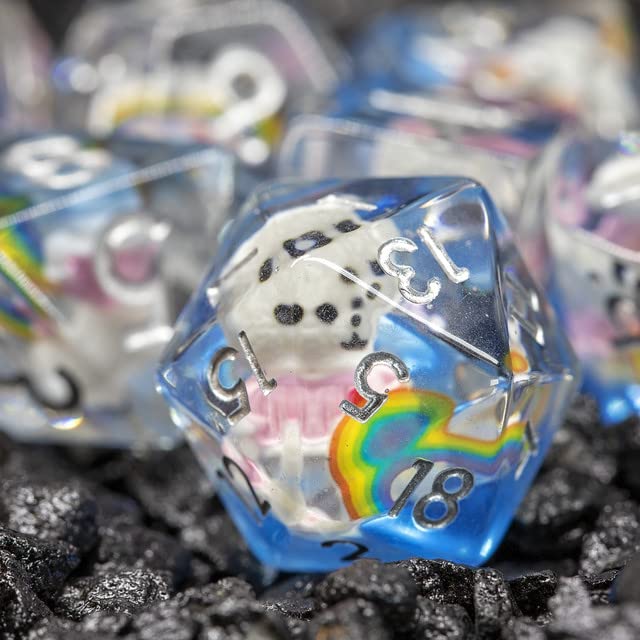 Sage's Portal Animal Familiars Resin DND Dice Set Polyhedral Dice Set for Dungeons and Dragons RPG Pathfinder Tabletop TTRPG (Ra
