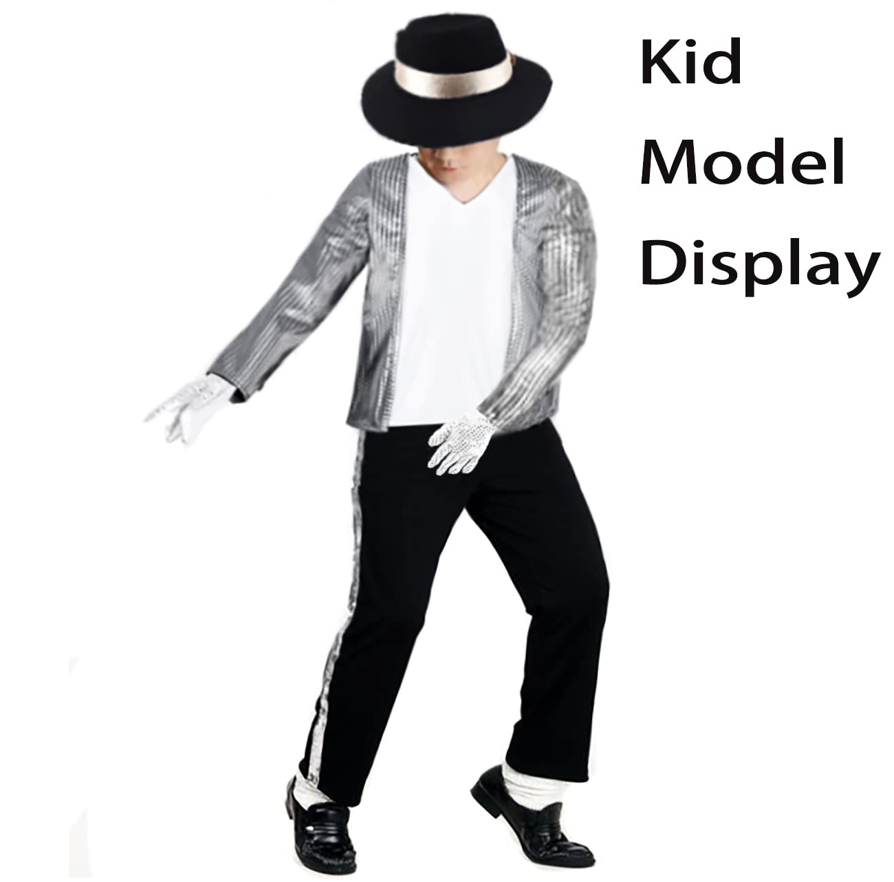 Dance Star Costume For Kids 80S 90S Pop Stage Cosplay Party Halloween Role Play 6-8 Years White Black