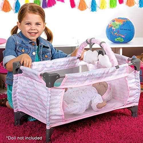 Adora Pack-N-Play Deluxe Baby Doll Crib & Easy To Convert Changing Table Set, Includes Storage Box And Removable Diaper Pad, Hol