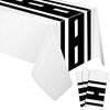 Car Birthday Party Supplies Racing Party Decorations Road Tablecloth Racetrack Table Runner Table Covers For Kids Boy Car Theme Birthday Party, 54 X 108 Inch (Black White Style,3 Sheets)