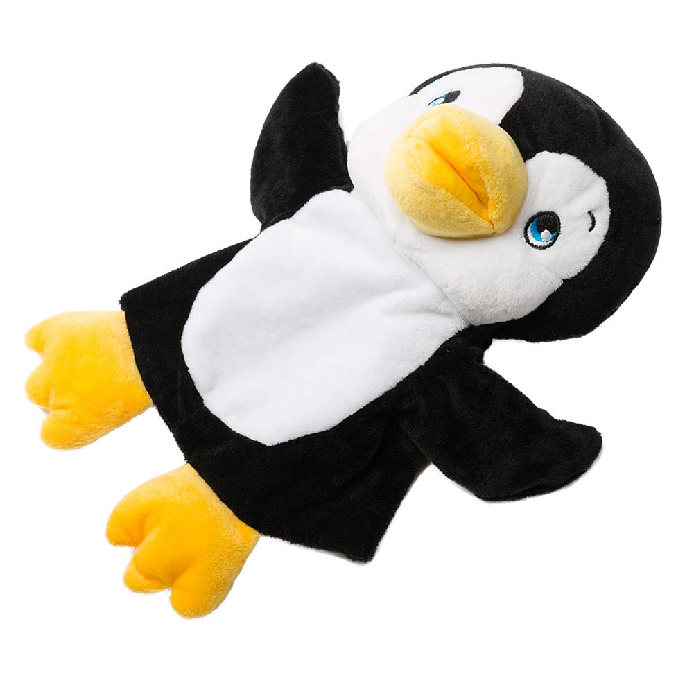 Hollyhome Plush Zoo Friends Hand Puppet Animal Puppet Penguin For Kids Storytime 14 Inches Black