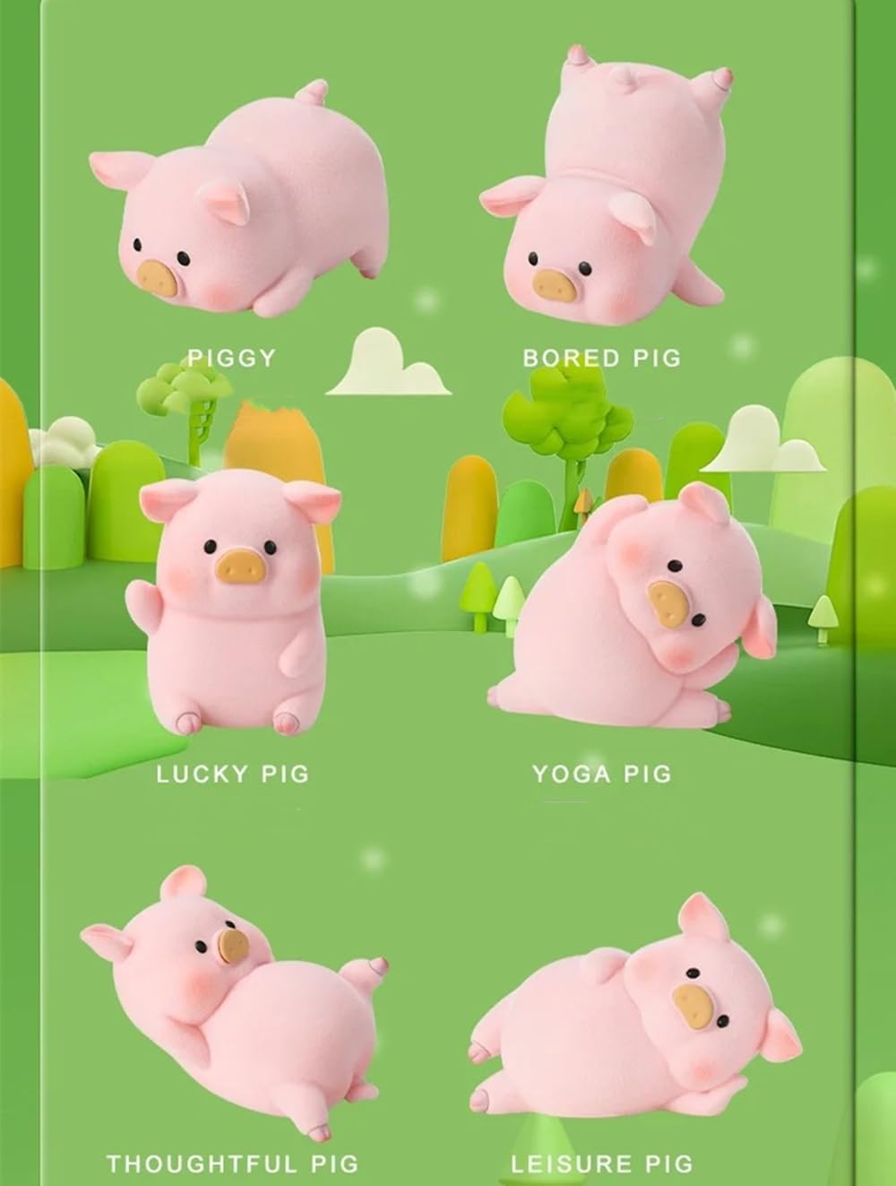 Maidimiao Flocking Cute Piggy Daily Life 1Pc Pig Blind Box Bags Figures Collectible Toys Birthday Gifts Miniature Figurines Dect
