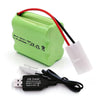 Gecoty 7.2V Ni-MH AA Rechargeable Battery Pack with Tamiya Plug for RC Trucks, Boats, Tanks - 2400mAh Model tech06